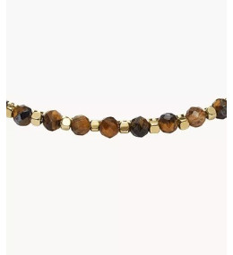 Le Bracelet Femme FOSSIL, All stacked up, en acier doré jaune et oeil de tigre, JF04683710