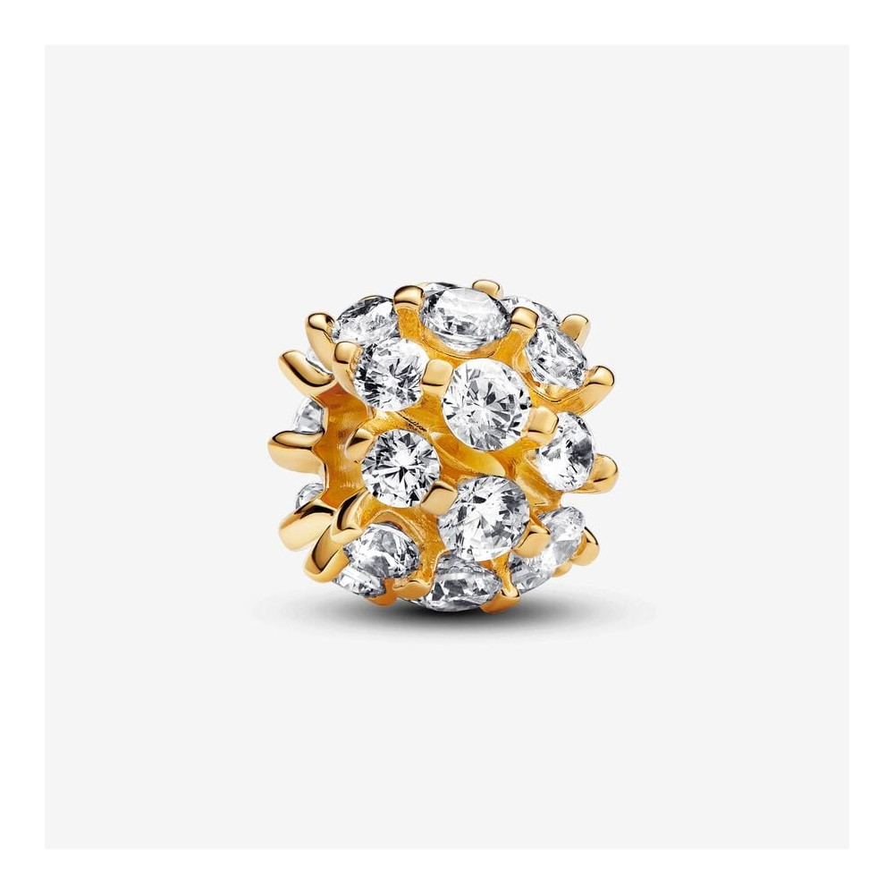 Charm Pandora Moments, rond scintillant en métal doré or jaune 585/1000, 763234C01