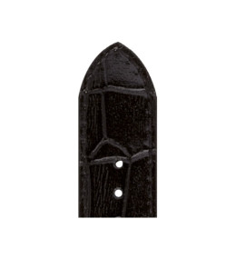 Bracelet de montre Veau grain alligator Brillant écaille carrée YAOUNDE 12/10mm Noir, 5190301