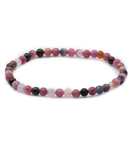 Bracelet pierres naturelles 4 mm tourmaline multicolore A