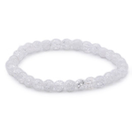 Bracelet pierres naturelles 6mm cristal de roche crack A