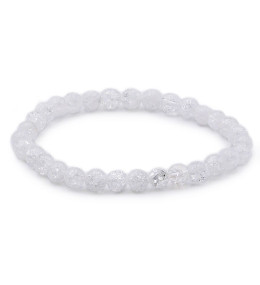 Bracelet pierres naturelles 6mm cristal de roche crack A