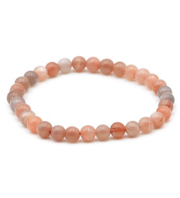 Bracelet pierres naturelles 6mm pierre de lune rose A