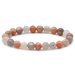 Bracelet pierres naturelles 8mm pierre de lune multicolore A+