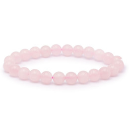 Bracelet pierres naturelles 8mm quartz rose Brésil A