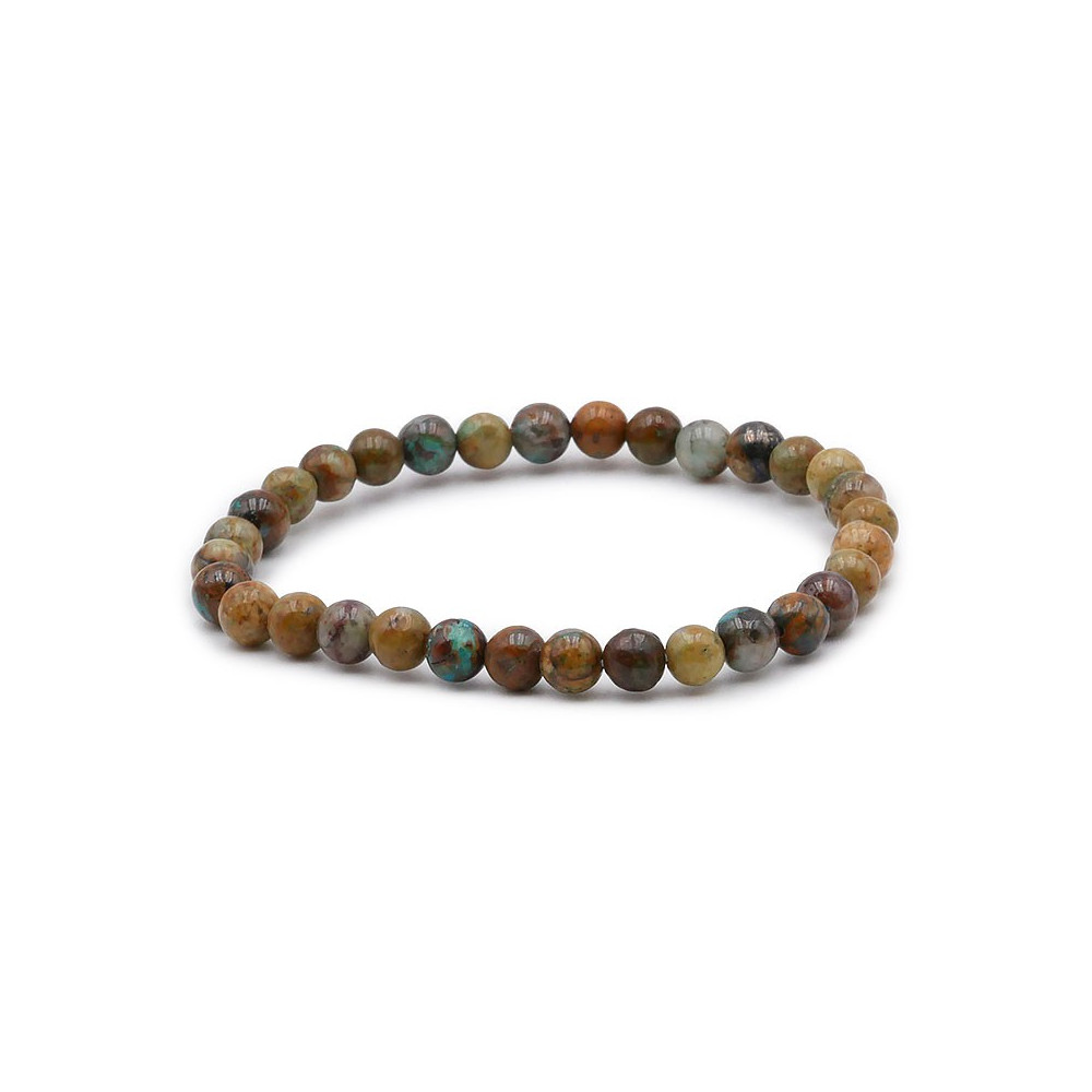 Bracelet pierres naturelles 6mm chrysocolle sur gangue AB