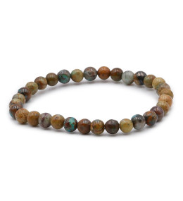 Bracelet pierres naturelles 6mm chrysocolle sur gangue AB