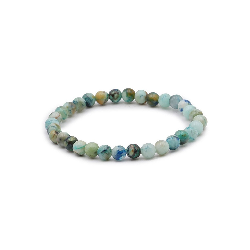 Bracelet pierres naturelles 6mm chrysocolle shattuckite AB