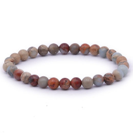 Bracelet pierres naturelles 6mm jaspe bleu AB