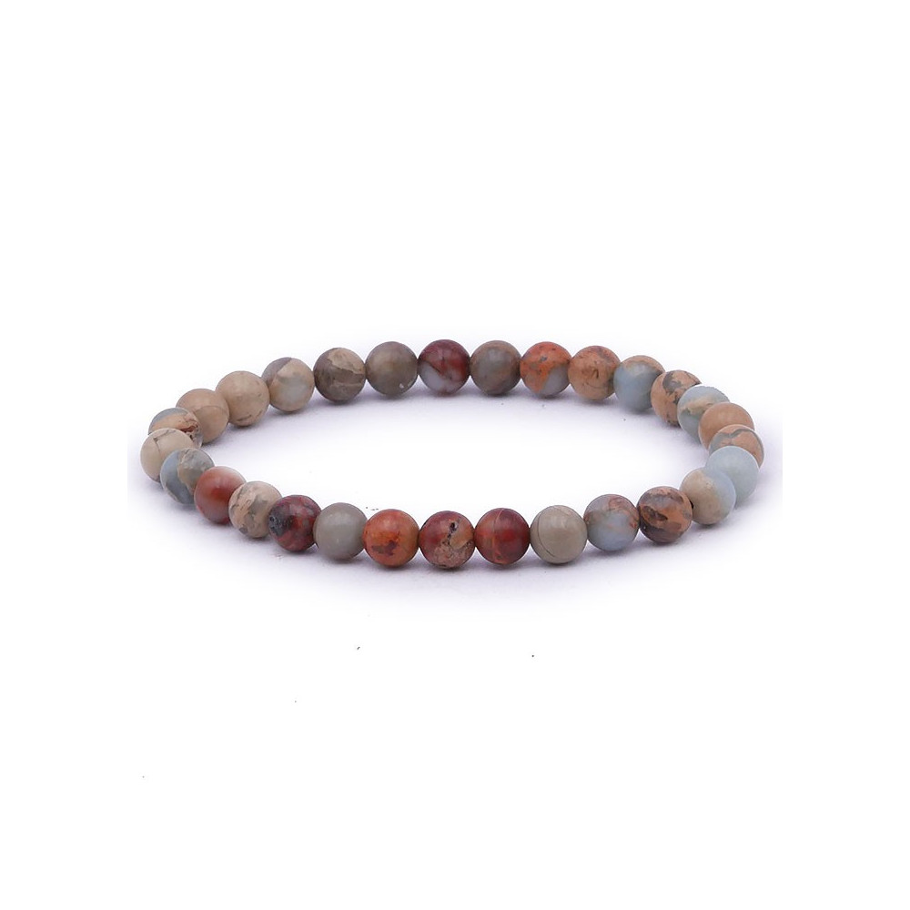 Bracelet pierres naturelles 6mm jaspe bleu AB