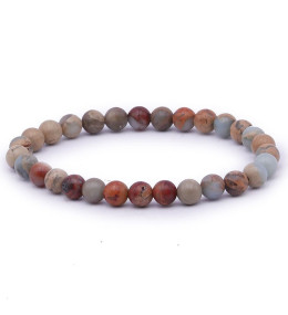 Bracelet pierres naturelles 6mm jaspe bleu AB