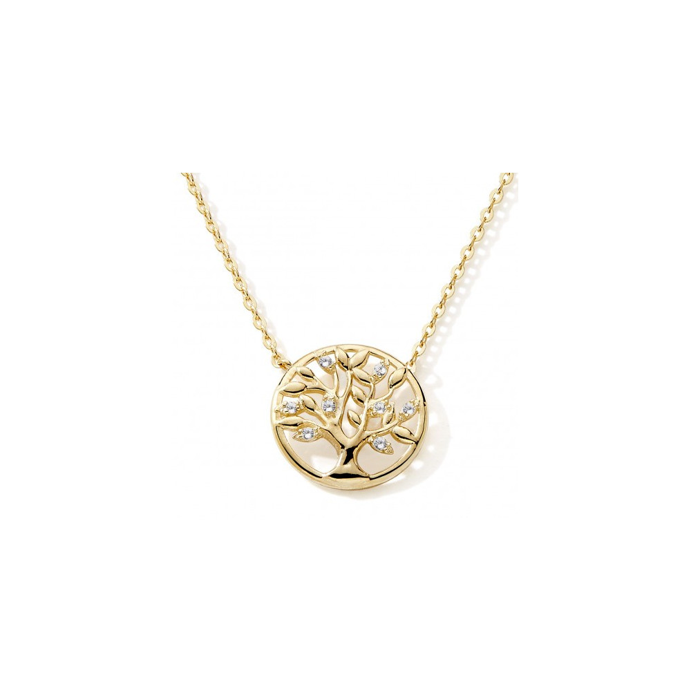 le Collier or jaune 375/1000, motif arbre de vie et oxydes de zirconium, by Stauffer