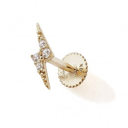 Piercing hélix or jaune 375/1000, éclair et oxydes de zirconium by Stauffer