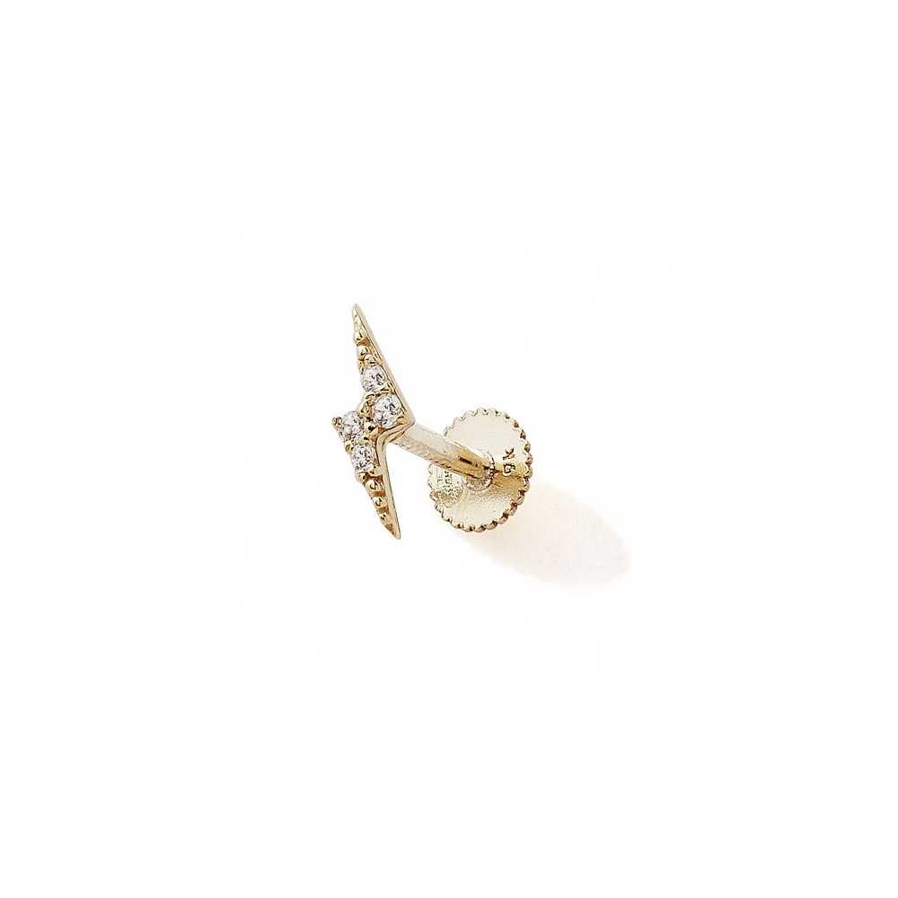 Piercing hélix or jaune 375/1000, éclair et oxydes de zirconium by Stauffer