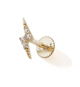 Piercing hélix or jaune 375/1000, éclair et oxydes de zirconium by Stauffer