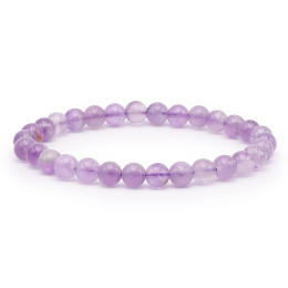 Bracelet pierres naturelles 6mm améthyste brésil claire AB