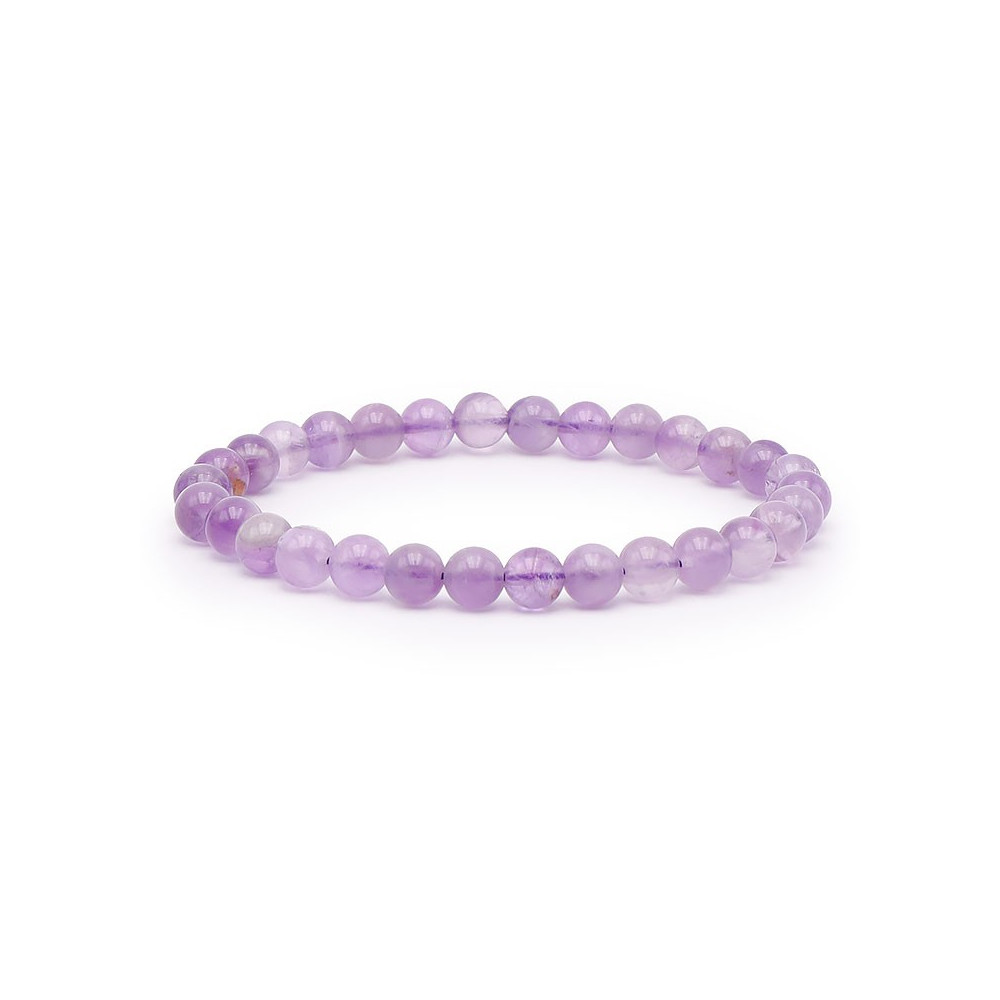 Bracelet pierres naturelles 6mm améthyste brésil claire AB
