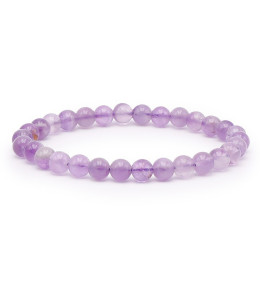 Bracelet pierres naturelles 6mm améthyste brésil claire AB