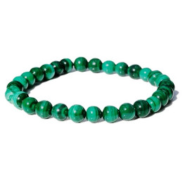 Bracelet pierres naturelles 6 mm malachite claire A
