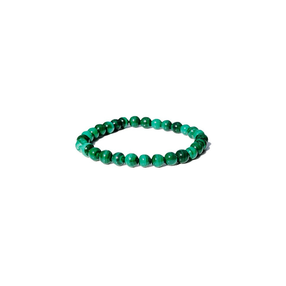 Bracelet pierres naturelles 6 mm malachite claire A