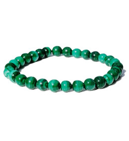 Bracelet pierres naturelles 6 mm malachite claire A