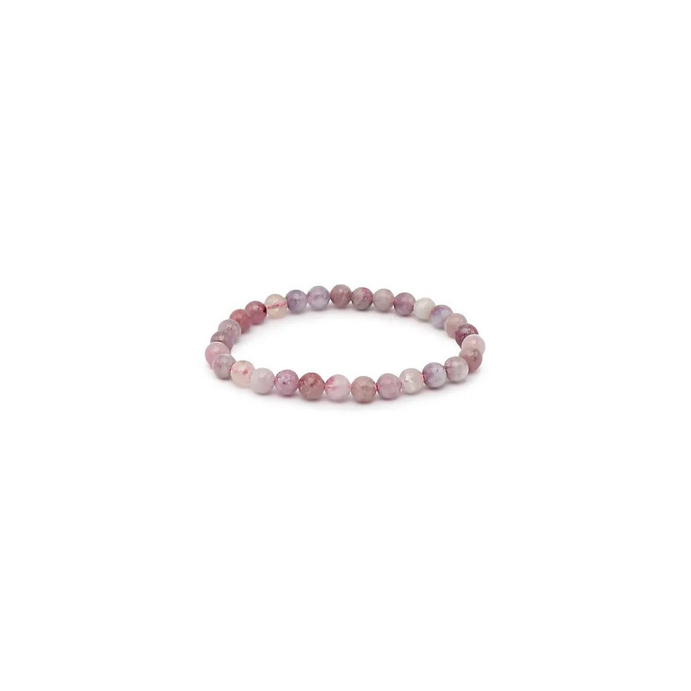 Bracelet pierres naturelles 6mm tourmaline rose sur eudialyte A