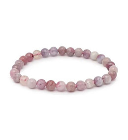 Bracelet pierres naturelles 6mm tourmaline rose sur eudialyte A