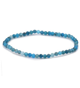 Bracelet pierres naturelles facetté 4 mm apatite bleue A