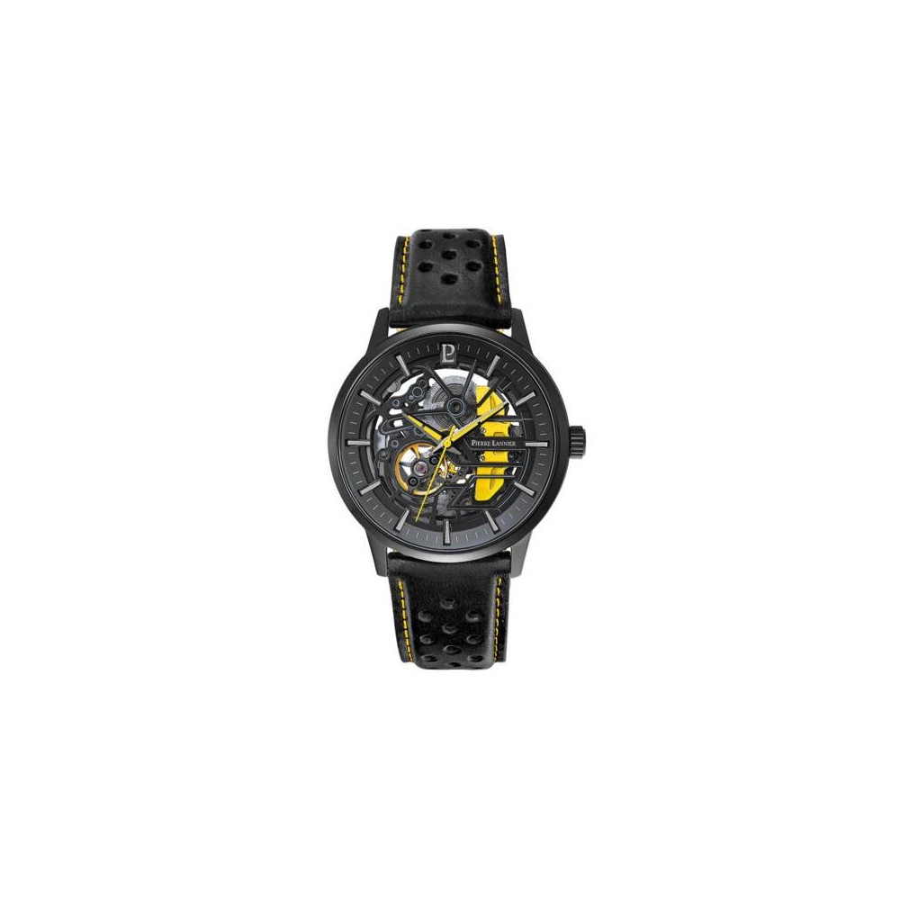 Montre homme Pierre Lannier, PADDOCK (jaune), Automatique cuir, 338A443