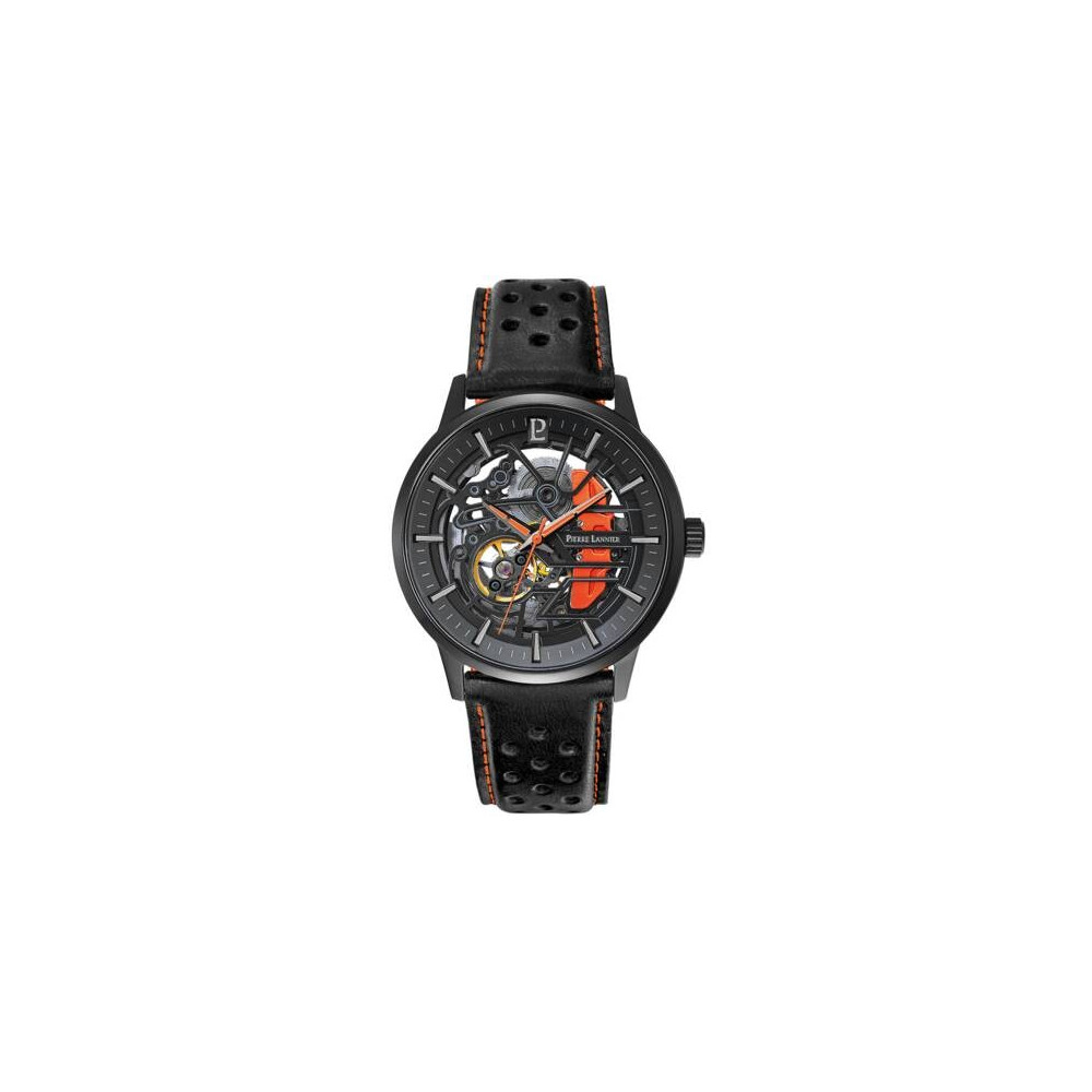 Montre homme Pierre Lannier, PADDOCK (orange), Automatique cuir, 341A455