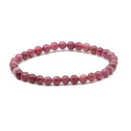 Bracelet pierres naturelles 6mm tourmaline rose quartz A+