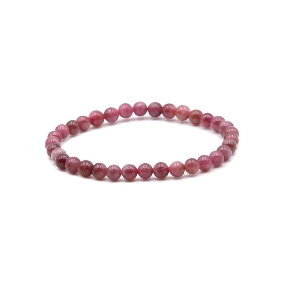 Bracelet pierres naturelles 6mm tourmaline rose quartz A+