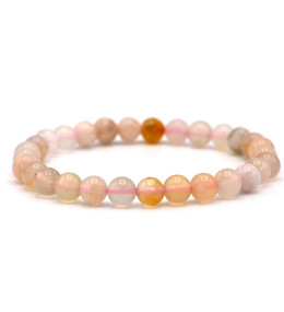 Bracelet pierres naturelles 6mm agate fleur de cerisier A