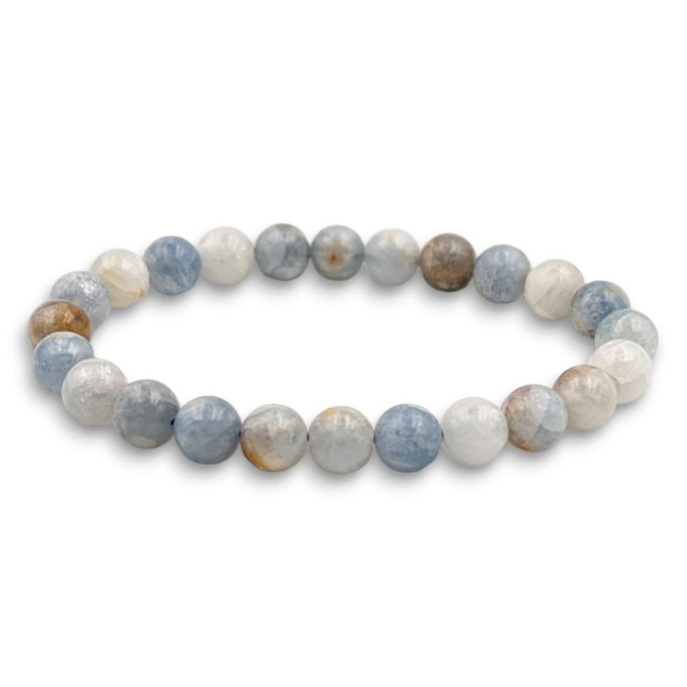 Bracelet pierres naturelles 6mm célestine A