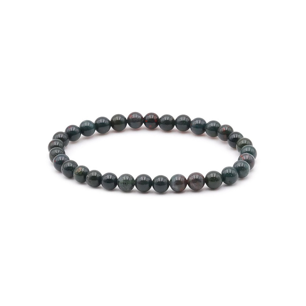 Bracelet pierres naturelles 6mm jaspe heliotrope Afrique du sud AB