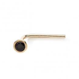 Piercing de nez or jaune 375/1000, oxyde de zirconium noir by Stauffer