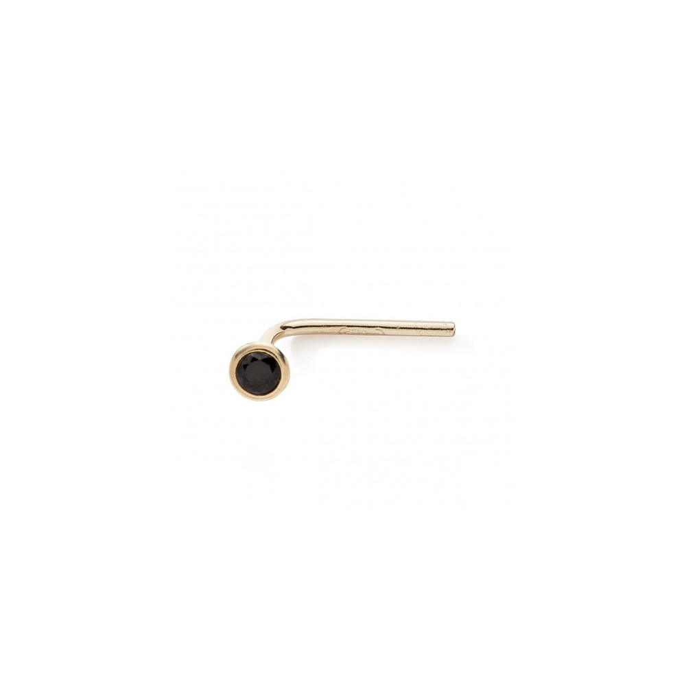 Piercing de nez or jaune 375/1000, oxyde de zirconium noir by Stauffer