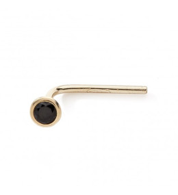 Piercing de nez or jaune 375/1000, oxyde de zirconium noir by Stauffer