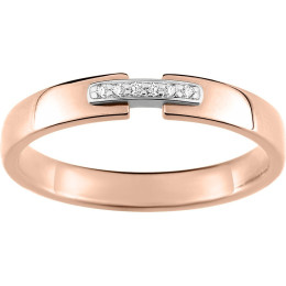 Alliance or rose et or gris 750/1000 et diamants 0,02 carat by Stauffer