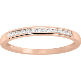 Alliance or rose 750/1000 et diamants 0,10 carat by Stauffer