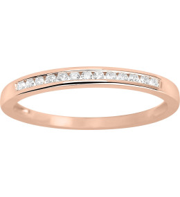 Alliance or rose 750/1000 et diamants 0,10 carat by Stauffer