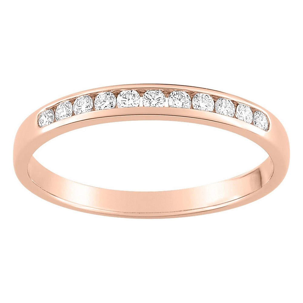 Alliance or rose 750/1000 et diamants 0,15 carat by Stauffer