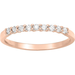 Alliance or rose 750/1000 et diamants 0,18 carat by Stauffer