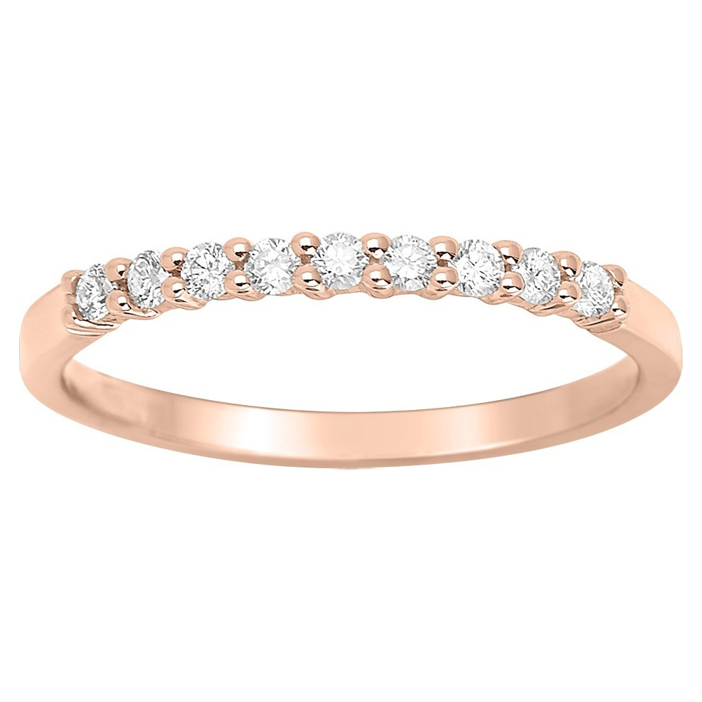 Alliance or rose 750/1000 et diamants 0,18 carat by Stauffer
