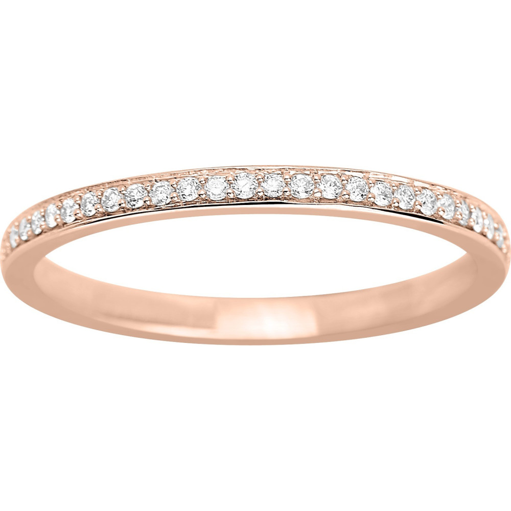 Alliance or rose 750/1000 et diamants 0,13 carat by Stauffer