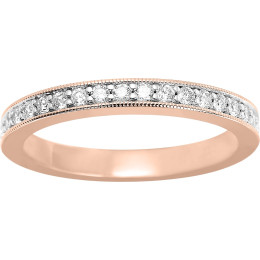 Alliance or rose et or gris 750/1000 et diamants 0,27 carat by Stauffer