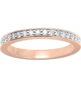 Alliance or rose et or gris 750/1000 et diamants 0,27 carat by Stauffer