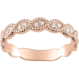 Alliance or rose 750/1000 et diamants 0,05 carat by Stauffer