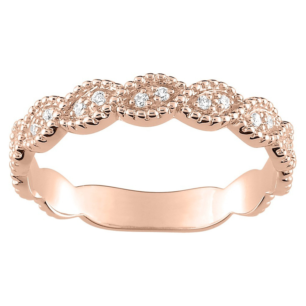 Alliance or rose 750/1000 et diamants 0,05 carat by Stauffer