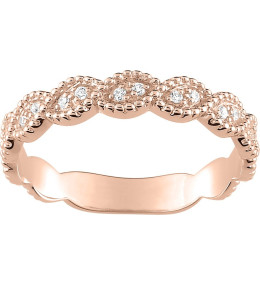 Alliance or rose 750/1000 et diamants 0,05 carat by Stauffer